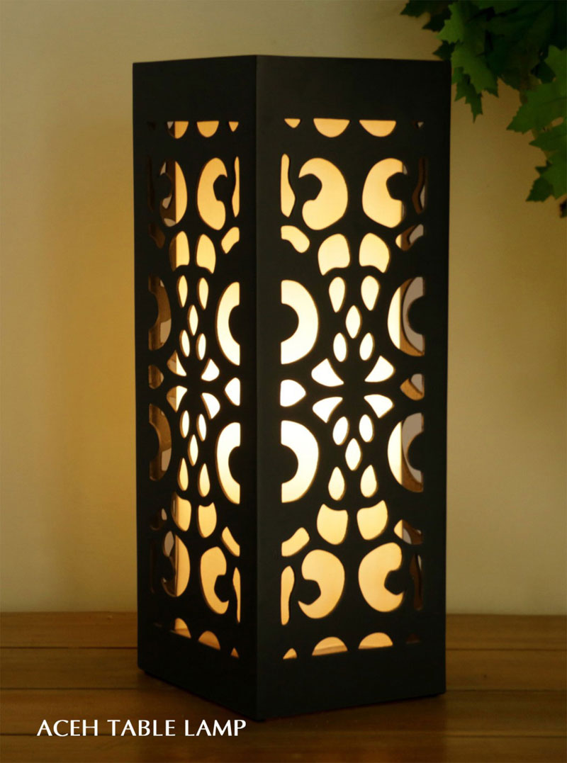 Dubai decorative table lamp Indonesia Garden Teak Outdoor Furniture